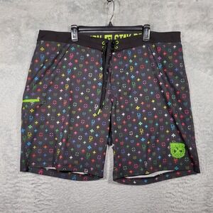 Dixxon Stay Bougie 42 Board Shorts Swim Trunks Colorful Print Mens
